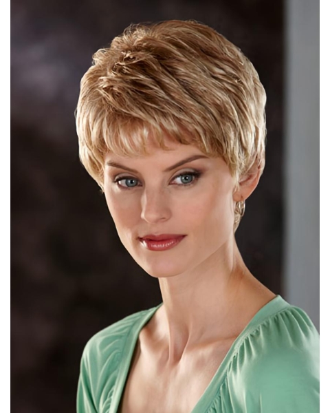 Best Blonde Wavy Short Monofilament Classic Synthetic Women Wigs