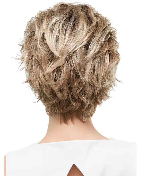 Blonde Wavy Stylish Short Monofilament Synthetic Women Wigs