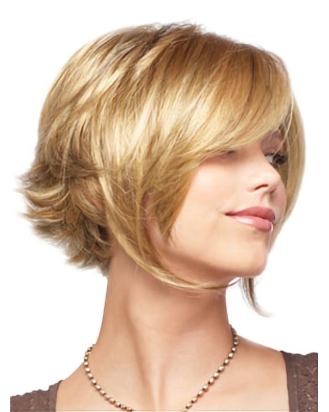 Brown Wavy Short Capless Designed Synthetic Women Bobs  Wigs