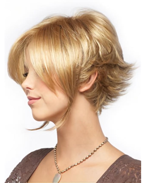 Brown Wavy Short Capless Designed Synthetic Women Bobs  Wigs