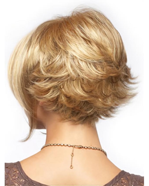 Brown Wavy Short Capless Designed Synthetic Women Bobs  Wigs