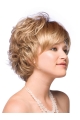 Designed Blonde Wavy Short Capless Synthetic Women Wigs