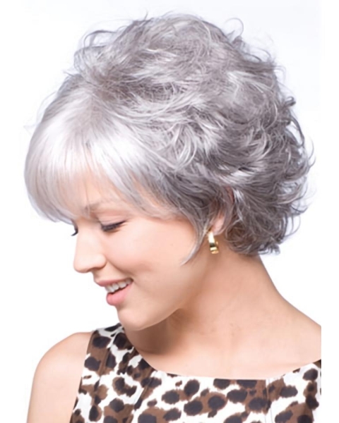 Designed Blonde Wavy Short Capless Synthetic Women Wigs