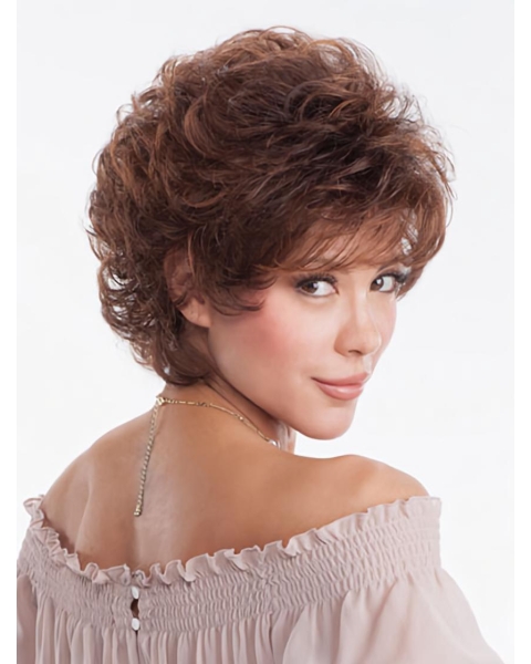 Fashionable Auburn Wavy Short Capless Classic Synthetic Women Wigs