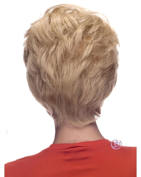 Polite Blonde Wavy Short Human Hair Celebrity Women Wigs