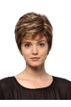 Fantastic Wavy Short Brown Boycuts Monofilament Synthetic Women Wigs