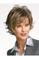 Brown Wavy Short High Quality Layered Capless Synthetic Women Wigs