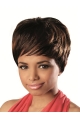 Brown Wavy Short  With Bangs Capless Human Hair African American Women Wigs