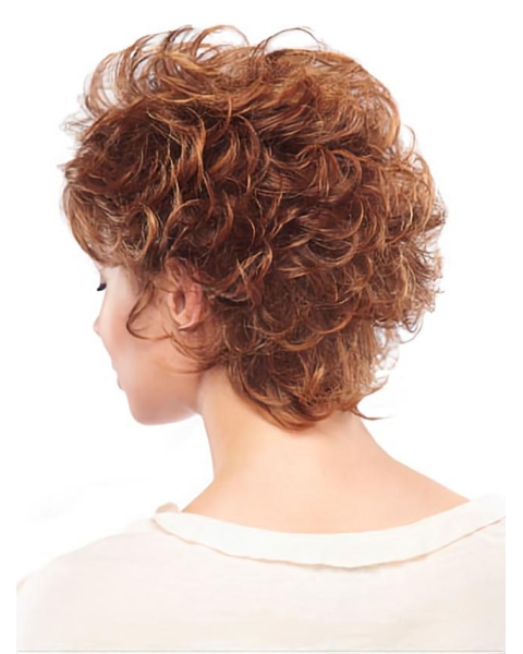 High Quality Auburn Wavy Short Capless Classic Synthetic Women Wigs