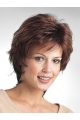 Mature Brown Wavy Short Capless Classic Synthetic Women Wigs