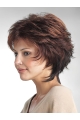 Mature Brown Wavy Short Capless Classic Synthetic Women Wigs