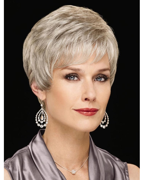 Fabulous Short Wavy Capless Grey Synthetic Women  Wigs