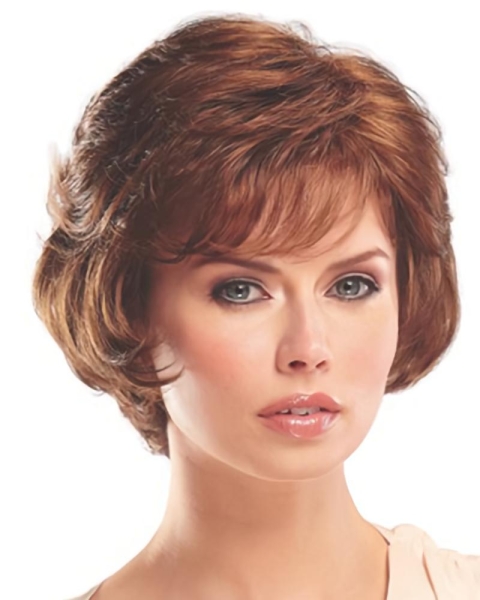 Popular Auburn Wavy Short Capless Classic Synthetic Women Wigs