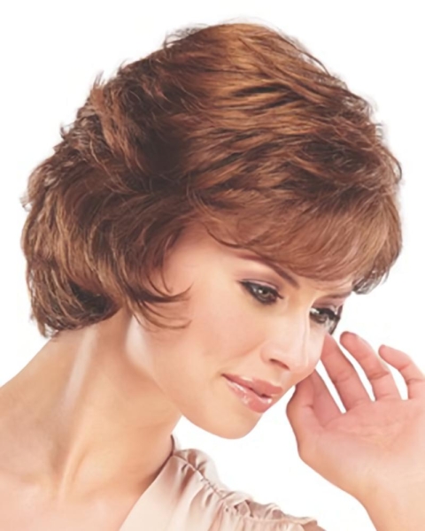 Popular Auburn Wavy Short Capless Classic Synthetic Women Wigs