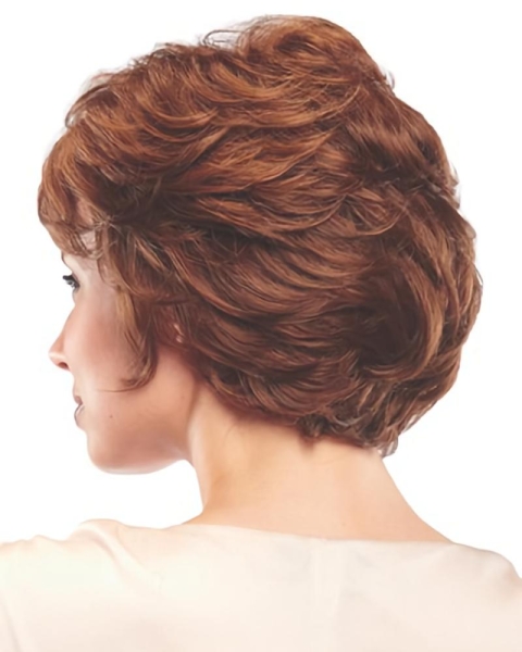 Popular Auburn Wavy Short Capless Classic Synthetic Women Wigs