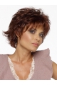 Ideal Auburn Layered Wavy Short Capless Synthetic Women Wigs