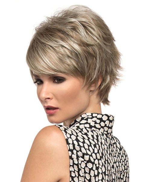 Fabulous Short Wavy Blonde Capless Nice Boycuts Synthetic Women Wigs