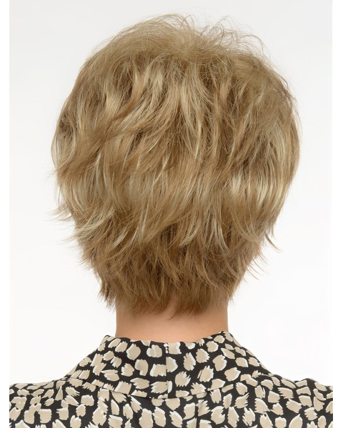 Fabulous Short Wavy Blonde Capless Nice Boycuts Synthetic Women Wigs