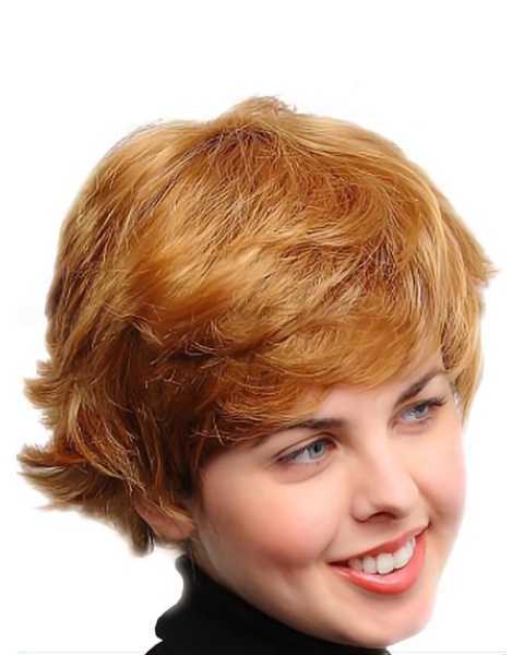 Best Auburn Wavy Short Capless Synthetic Women Wigs