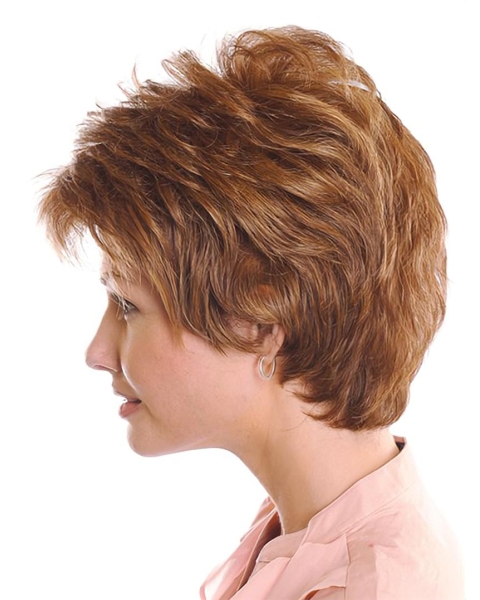  No-fuss Layered Wavy Short Monofilament Synthetic Women Wigs