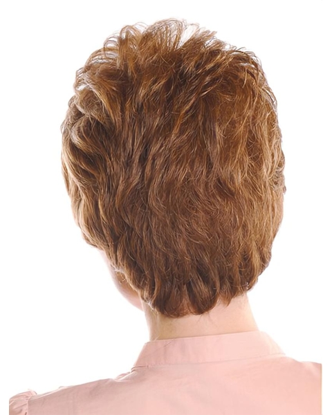  No-fuss Layered Wavy Short Monofilament Synthetic Women Wigs