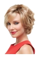 Blonde Wavy Short Monofilament Synthetic Women Wigs