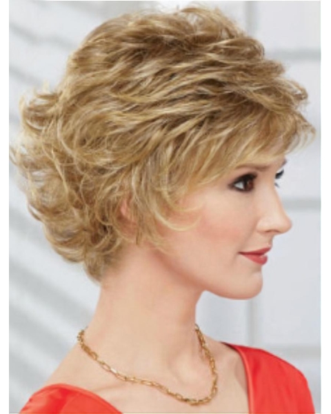 Wonderful Short Wavy Blonde Layered Capless Fantastic Synthetic Women Wigs