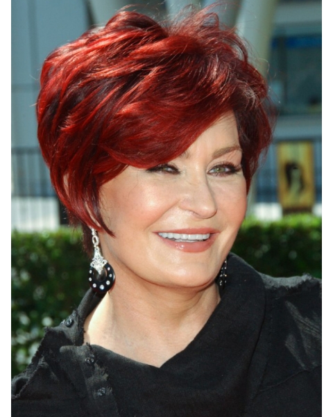 Short Wavy  Capless Human Hair Lady Wigs 