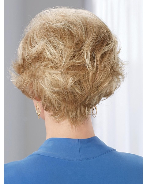 Perfect Short Wavy Blonde Layered Capless Synthetic Women Wigs