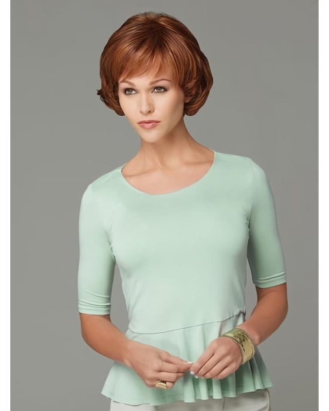 Easy Auburn Wavy Short Capless Classic Synthetic Women Wigs