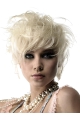 Young Fashion Short Platinum Blonde  Lace Front Human Hair Women Wigs