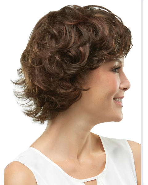  Modern Layered Wavy Short Monofilament Synthetic Women Wigs