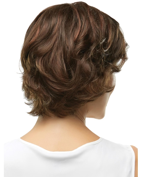  Modern Layered Wavy Short Monofilament Synthetic Women Wigs