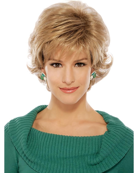 Refined Blonde Wavy Short Capless Classic Synthetic Women Wigs