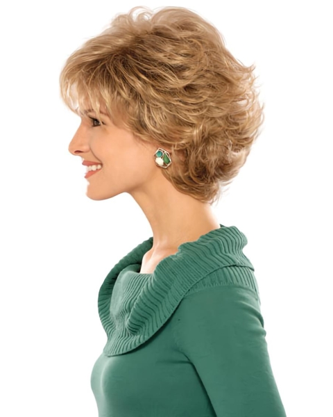 Refined Blonde Wavy Short Capless Classic Synthetic Women Wigs