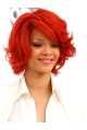 Short Wavy  with Bangs Lace 100% Remy Human Hair Women Wig 