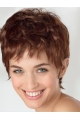 Amazing Auburn Short Wavy Capless Boycuts High Quality Synthetic Women Wigs