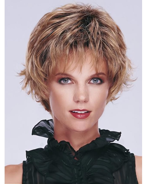 Blonde Wavy Short Capless Synthetic Comfortable  Women Wigs