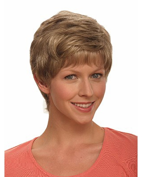 Brown Faddish Boycuts Wavy Short Capless Synthetic Women Wigs