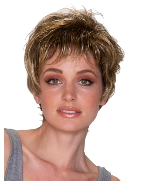 Fashionable Blonde Wavy Short Capless Synthetic Women Wigs