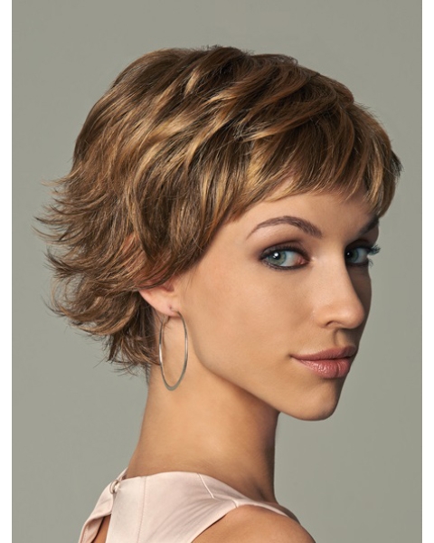 Blonde Wavy Short Monofilament Synthetic Women Wigs