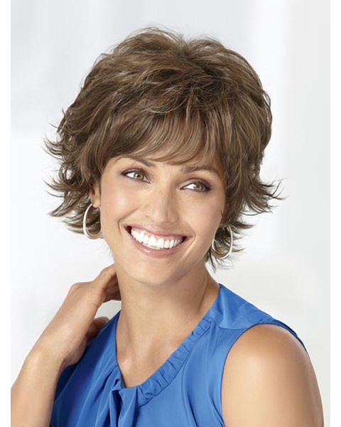 Best Brown Wavy Short Capless Classic Synthetic Women Wigs