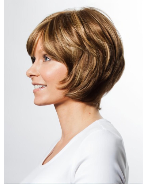 Comfortable Blonde Wavy Short Lace Front Synthetic Women Wigs