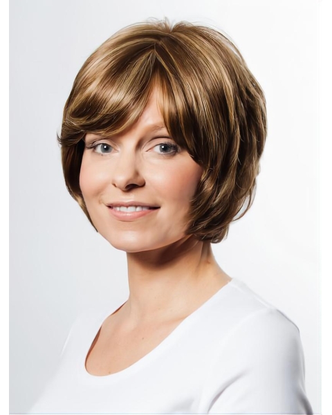 Comfortable Blonde Wavy Short Lace Front Synthetic Women Wigs