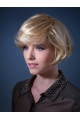 Wavy Blonde  Short Monofilament Remy Human Hair Hair Women Bobs  Wigs