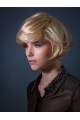 Wavy Blonde  Short Monofilament Remy Human Hair Hair Women Bobs  Wigs