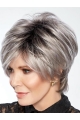 8" Wavy Short Capless Synthetic Grey  Jaclyn Smith Women Wigs