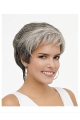 High Quality Wavy Short Monofilament Synthetic Grey Women Wigs