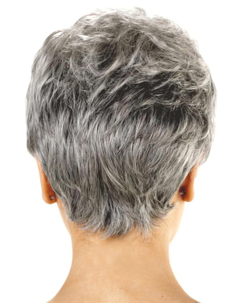 Hairstyles Wavy Short Capless Synthetic Grey Women Wigs