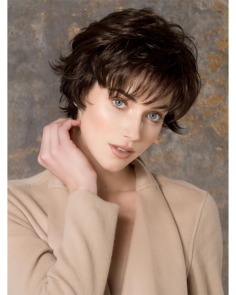 Great  Wavy Short Monofilament Synthetic Petite Women Wigs